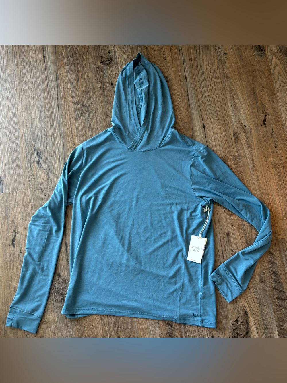 Free Fly Apparel Elevate Lightweight Hoodie (Bluestone, size small)
